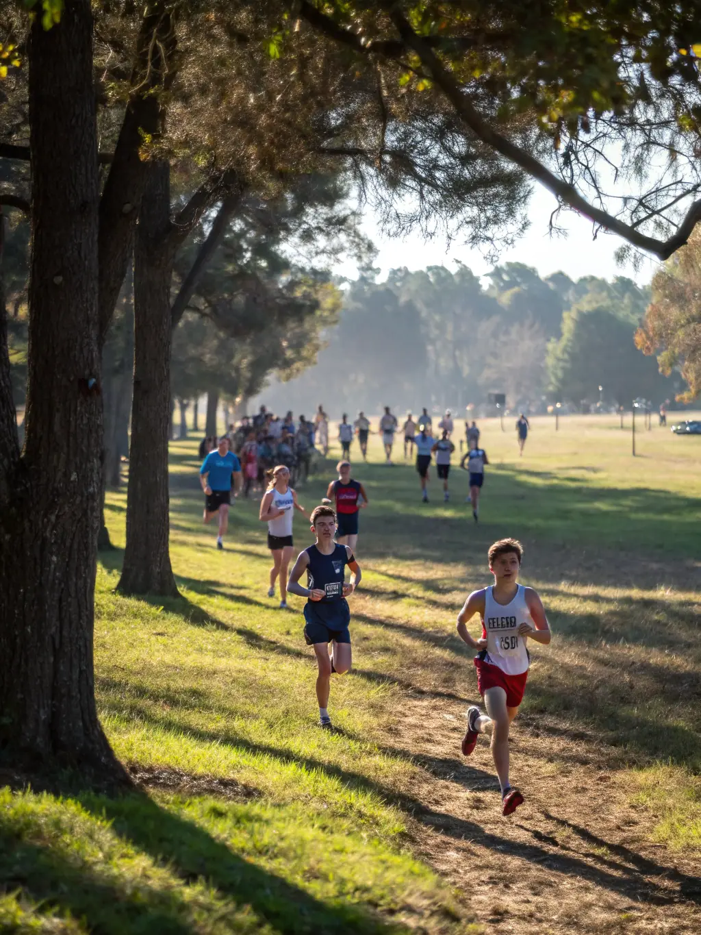 A dynamic shot of students participating in a track and field event, showcasing speed, agility, and individual achievement.